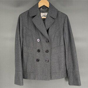 Guess Los Angeles Women's Wool Blend Short Peacoat L Gray Outerwear Old Money